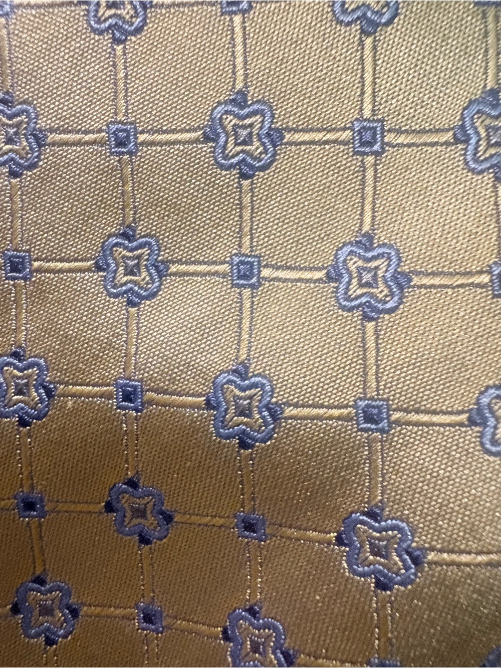 Pronto Uomo Couture Gold Blue Hand Made 100% Silk Men’s Neck Tie Made In China